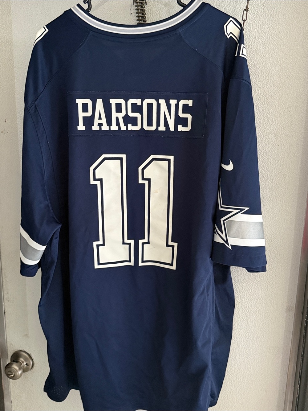 Nike Navy and White Dallas Cowboys #11 Parson Football Jersey